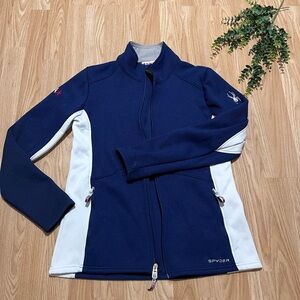 Spyder Haze USA Bandita Knit Full Zip Fleece Sweater Jacket Womens Large